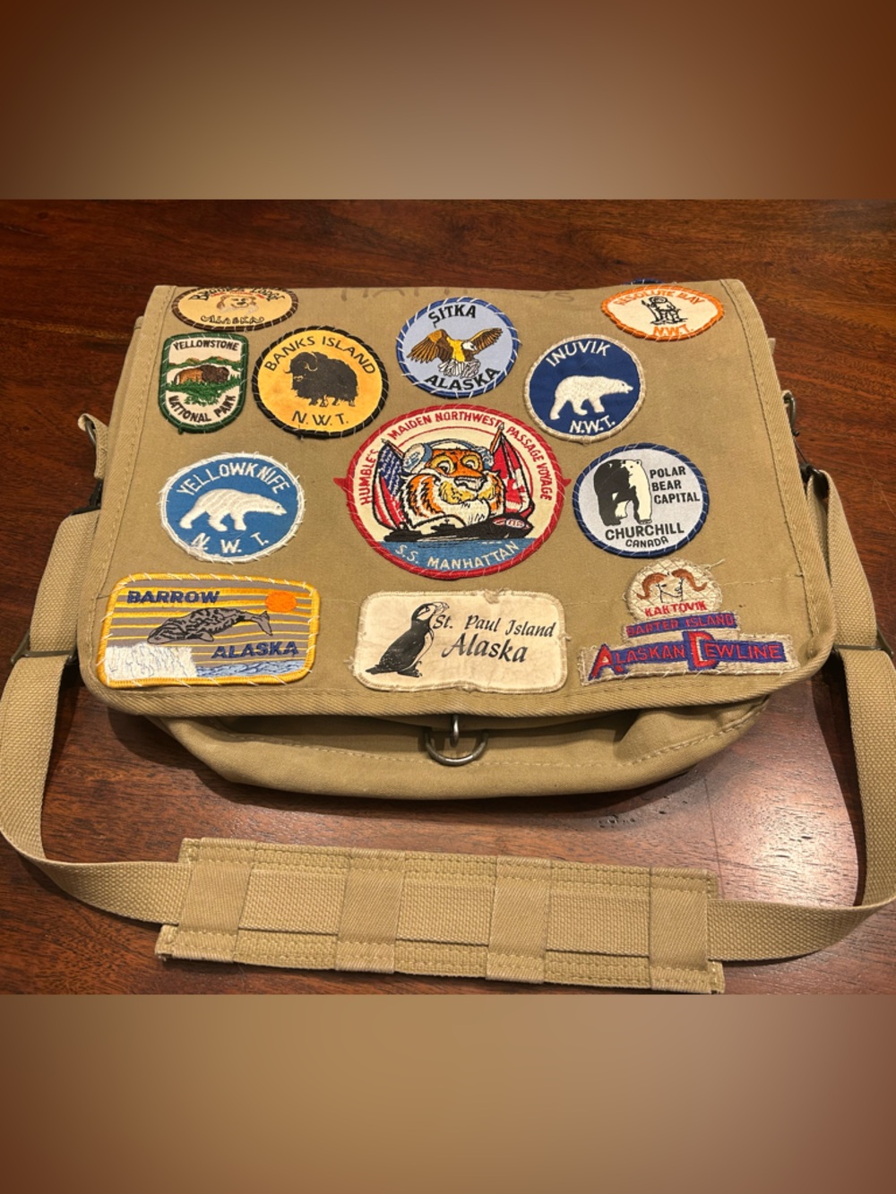 Vintage 80s Banana Republic Israeli Paratrooper Satchel Bag Military Tan Canvas